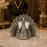 Peacock Candle Holder Silver Finish - Image 3