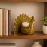 Peacock Candle Holder Gold Finish - Image 8