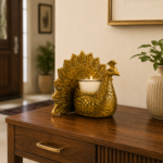 Peacock Candle Holder Gold Finish - Image 5