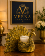 Peacock Candle Holder Gold Finish - Image 2
