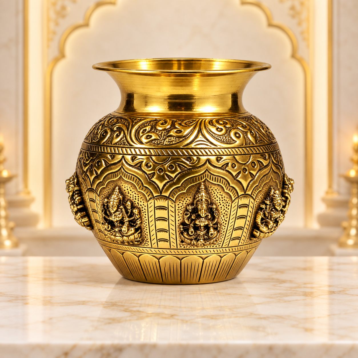 ChatGPT Image Sep 10, 2026, 08_06_59 PM Divine Ashtalaxmi Brass Kalash - Image 1