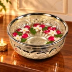 Handcrafted German Silver Urli Bowl – Floating Candle & Flower Centerpiece for Luxury Home Decor - Image 6